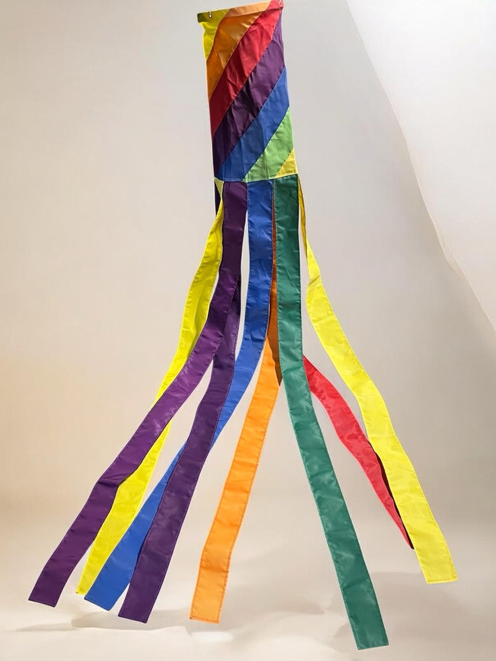 Rainbow Windsock Streamer - Bright Multicolor Long cascading Tail